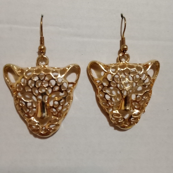 Set of geometrical leopard earrings - Picture 2 of 2